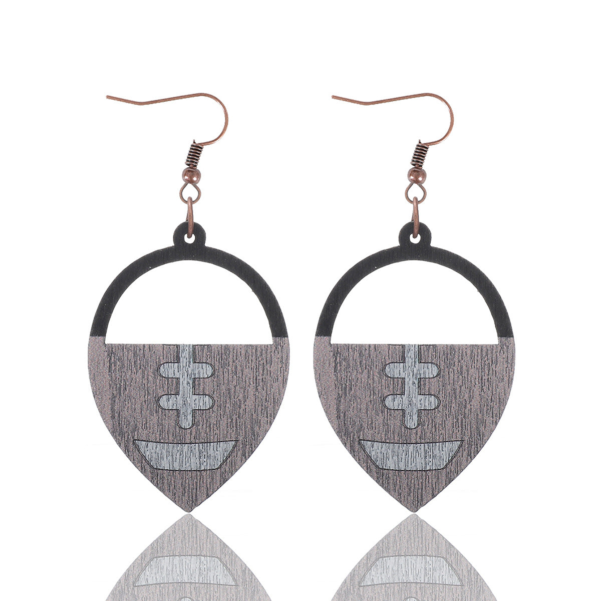 Wholesale Rugby Wooden Earrings